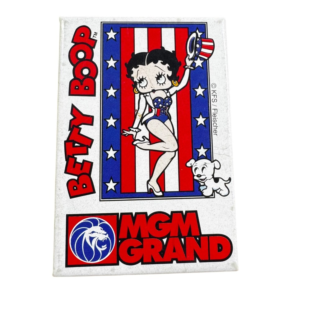 Vintage Betty Boop MGM Grand Patriotic Magnet 1990s Las Vegas Souvenir